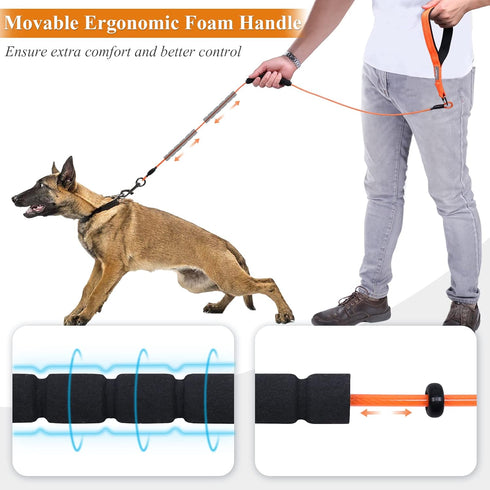 VIVAGLORY Chew Proof Dog Leash, Soft Foam Reflective Padded Handle Dog Chain Leashes, Waterproof Non Chewable Dogs Metal Leash, Stainless Steel Wi...